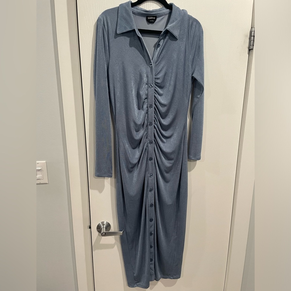 Bebe button down dress in size Large